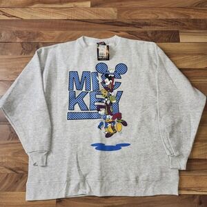 NWT VTG 90s Mickey Unlimited Crewneck Sweatshirt Disney Mickey Donald Goofy L/XL